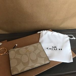 Coach mini signature ID skinny wallet new